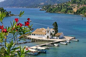 Sticker - Vlacherna Monastery Kerkyra town,Corfu island, Greece