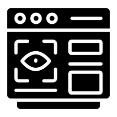 Poster - Eye on webpage, icon of web monitoring

