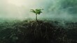 © AIExplosion - Plant and its root system, showing the hidden strength and complexity beneath the surface.