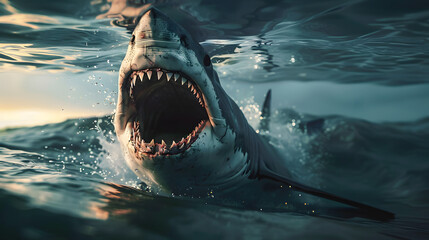 A shark with its mouth widely open