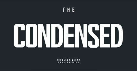 Poster - Bold condensed uppercase font. Modern sans-serif typeface, clean and minimal design. Perfect for headlines, posters, branding, and advertisements. Stylish and professional text. Vector typeset.
