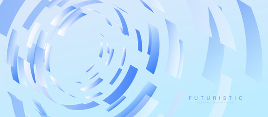 Wall Mural - Abstract blue modern square spiral background. Big data. Futuristic digital hi-technology banner. Vector illustration