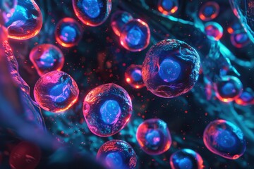 Wall Mural - close-up view of cells. suitable for scientific presentations
