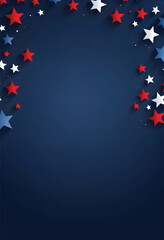 Wall Mural - a blue background with red, white, and blue stars on the banner