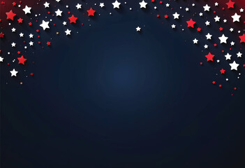 Wall Mural - a circle of red and white stars in the dark blue background