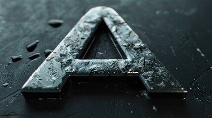 Close up of a metal letter on a table, suitable for business and communication concepts