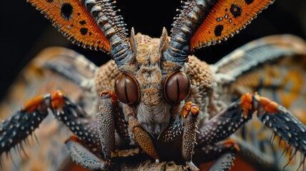 Wall Mural - Close up of a bug with orange and black wings. Perfect for educational materials or nature publications