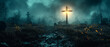 © Jun - A graveyard with a cross and two graves