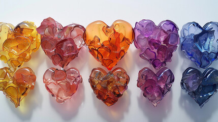 Sticker - heart shaped gems