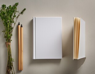 Wall Mural - A mock up featuring a book with a blank white cover.