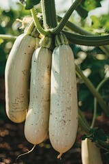Canvas Print - close-up of zucchini in the garden. selective focus