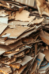 Poster - pile and corrugated cardboard for recycling delive 