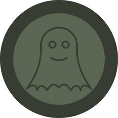 Wall Mural - Ghost Line Green Circle Icon