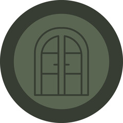 Sticker - Door Line Green Circle Icon