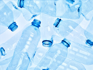 Canvas Print - plastic bottle empty transparent recycling container water environment drink garbage beverage