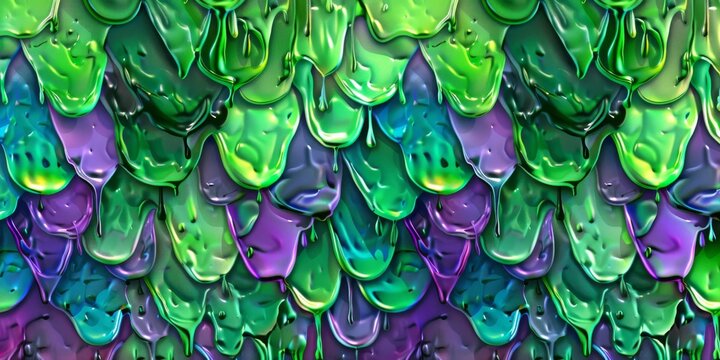 Poison texture with scales and toxic slime drips, vibrant greens and purples, ai generated