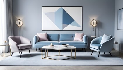 Wall Mural - Photo interior modern design room 3D illustration