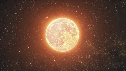 Wall Mural - the glowing red moon is a stark contrast to the sea of shimmering stars that blanket the night sky.