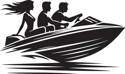 Speedboat Silhouette Vector