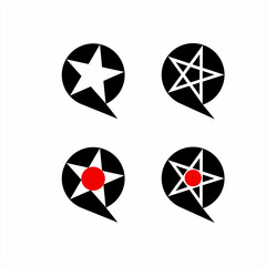 Wall Mural - Simple vintage pentagram star set logo design.