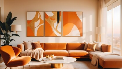 Wall Mural - Photo modern style conceptual interior room 3d illustration