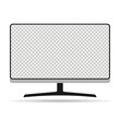 © koblizeek - Thin pc monitor shadow icon, technology device equipment symbol,  web vector illustration