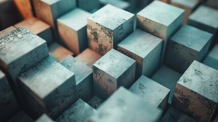 Wall Mural - A close up of a bunch of gray cubes