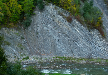 Geology of the mountains of Ukraine, Layered sloping rocks in the Ivano-Frankivsk region, Ukraine