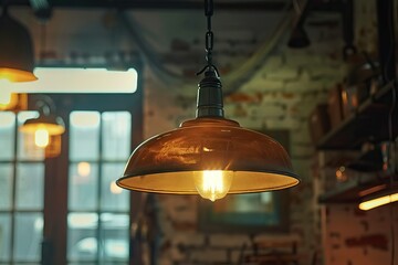 Wall Mural - vintage light lamp interior in cafe  light