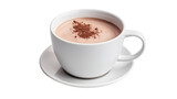Hot Chocolate on white isolated on clear png background and transparent background. food drink and dessert concept for cafe and restaurent, AI generative.