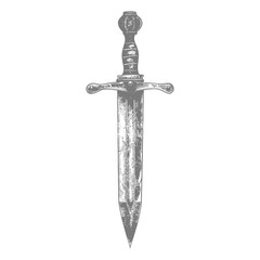 Wall Mural - ancient dagger weapon with old engraving style