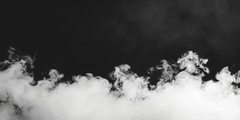 Wall Mural - white smoke at bottom with black background