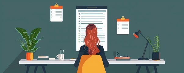 Picture a flat design of an employee feedback form