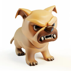 Wall Mural - angry dog icon in 3D style on a white background