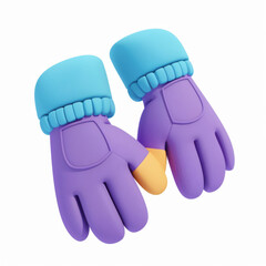 gloves icon in 3D style on a white background