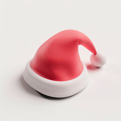 Wall Mural - santa hat icon in 3D style on a white background