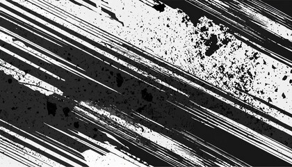 Monochrome Urban Grit Black and White Grunge Texture, Suited for Extreme Sportswear, Racing, and Cycling - A Bold  Pattern