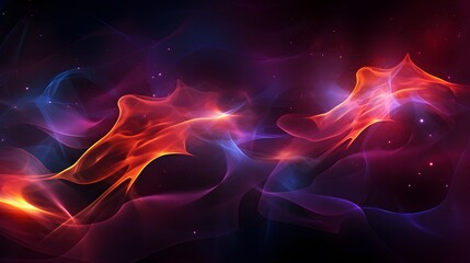 Two intertwined red and blue flames background. Digital art illustration. Generative AI.