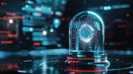 Wall Mural - futuristic time capsule containing aigenerated insights and predictions technology concept illustrat