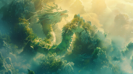 Canvas Print - Dragons in the rainforest