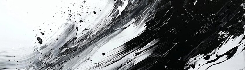 Black and white abstract painting