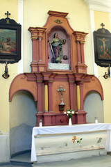 Altar of Saint Barbara in the parish church of Saint Emeric in Kostel, Croatia