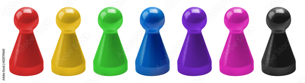 Set of board game counters isolated on transparent background Stock ...