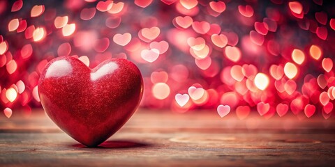 Wall Mural - A valentines background with red hearts. AI generated
