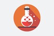 © Leo - Vibrant round icon of a bubbling flask, symbolizing chemistry and experimentation in a simple, modern design