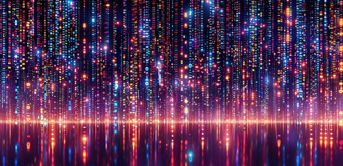 Wall Mural - glowing dotted lines background