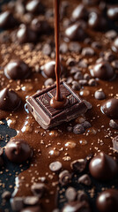 Wall Mural - close up of chocolate