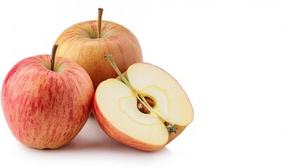 Wall Mural - Honey crisp apple - Malus pumila - is an apple cultivar and its sweetness, firmness, and tartness make it an ideal apple for eating raw. isolated on white background