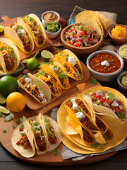 Wall Mural - Tacos and burritos Wall art. Advertising signs. Product design. Product sales. Fabric design, Digital printing, Prints Room Decoration.
