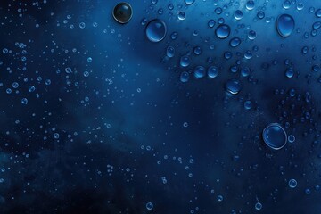 Sticker - water droplets on a blue background